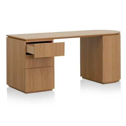 Branzik 1.77m Left Drawer Office Desk - Natural Oak - House of Hyne