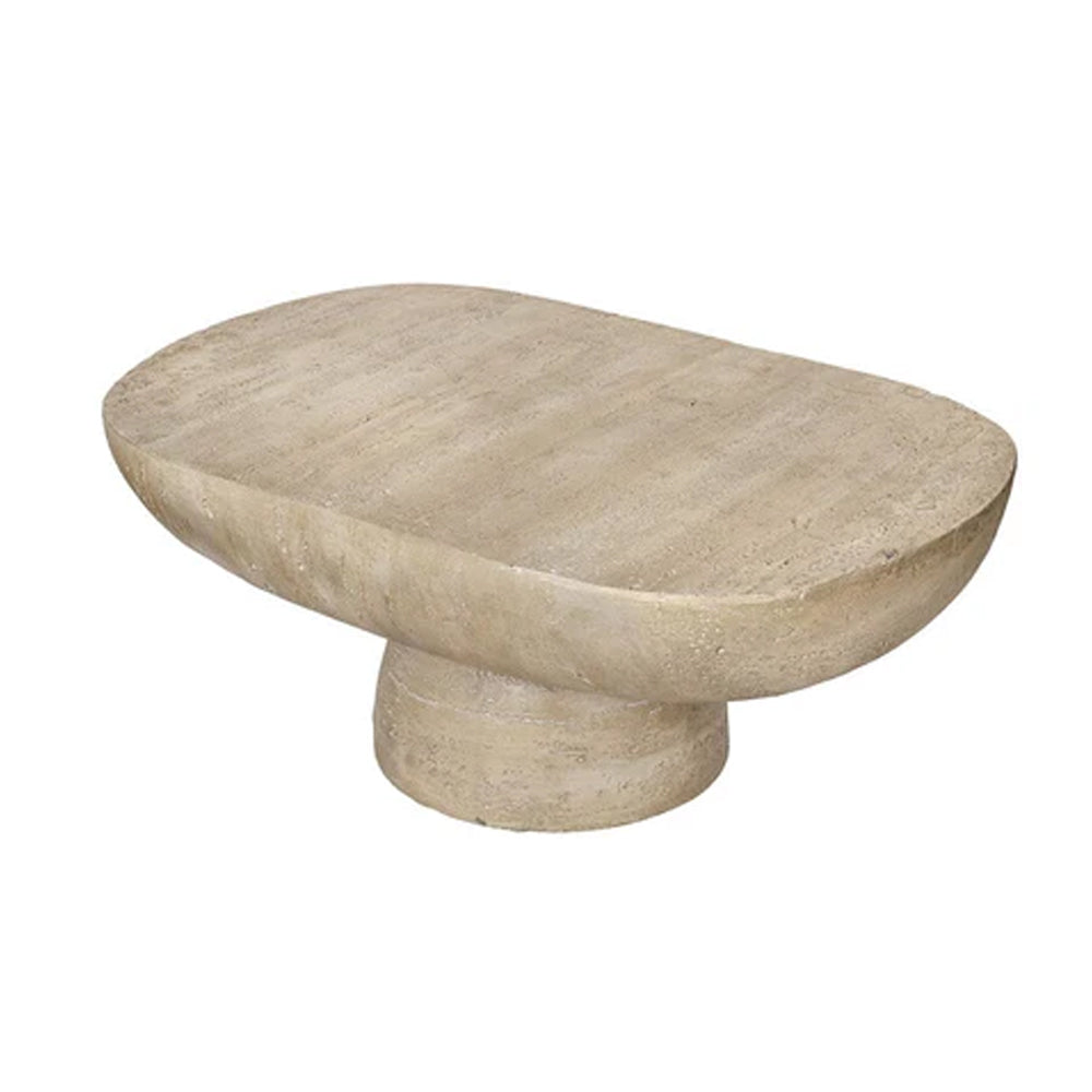 Oval Pedestal Cement Coffee table