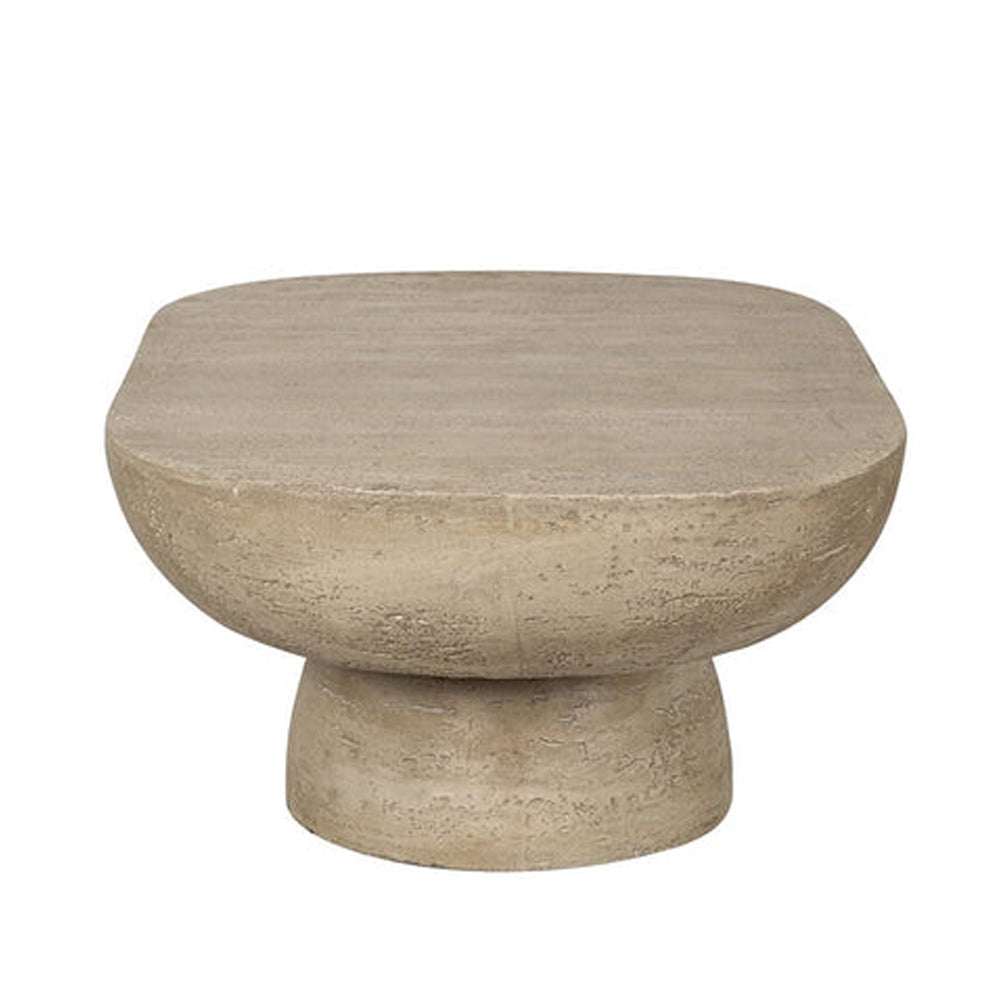 Oval Pedestal Cement Coffee table