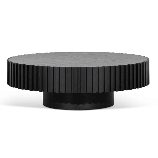 Vorlith Oak Round Coffee Table - Black-houseofhyne