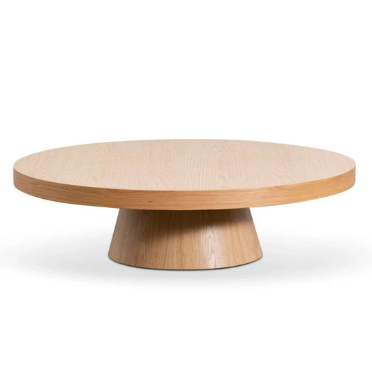 Zylar 1.1m Round Coffee Table - Natural Oak-houseohyne