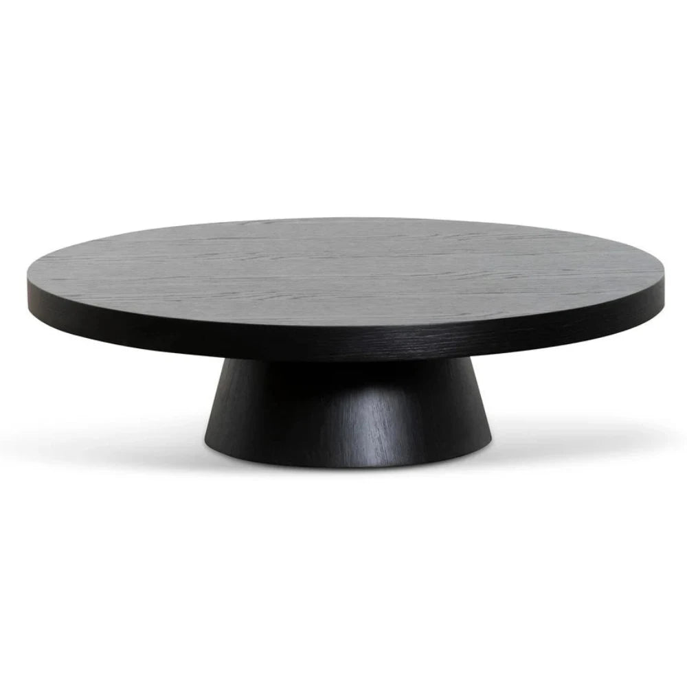 Veltrix 1.1m Round Coffee Table - Black Oak-houseofhyne