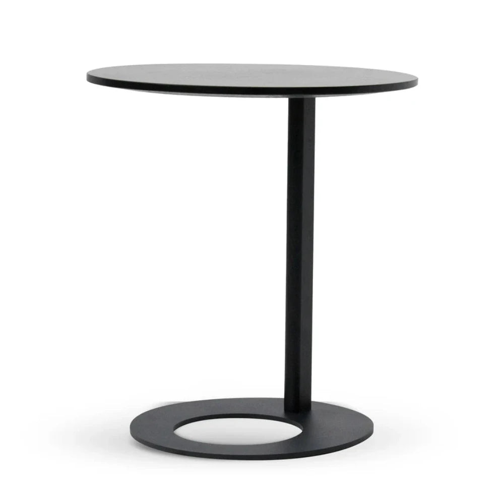 Vezar Wooden Side Table - Full Black-houseofhyne