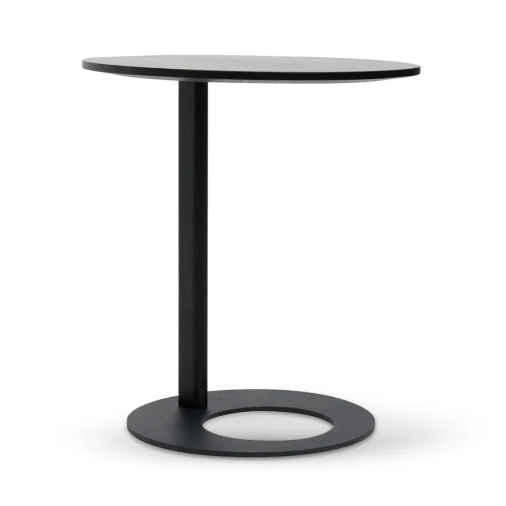 Vezar Wooden Side Table - Full Black-houseofhyne