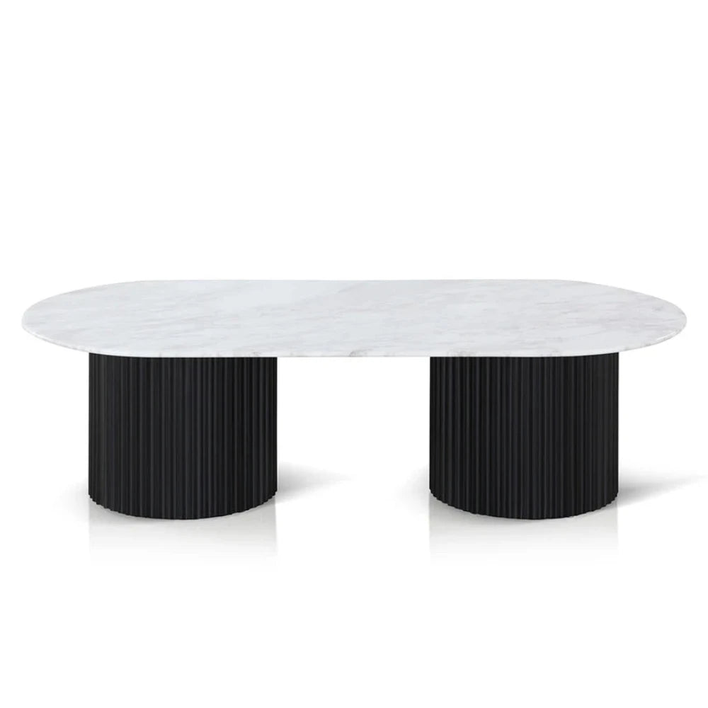 Zylox 1.3m Marble Coffee Table - Black-houseofhyne