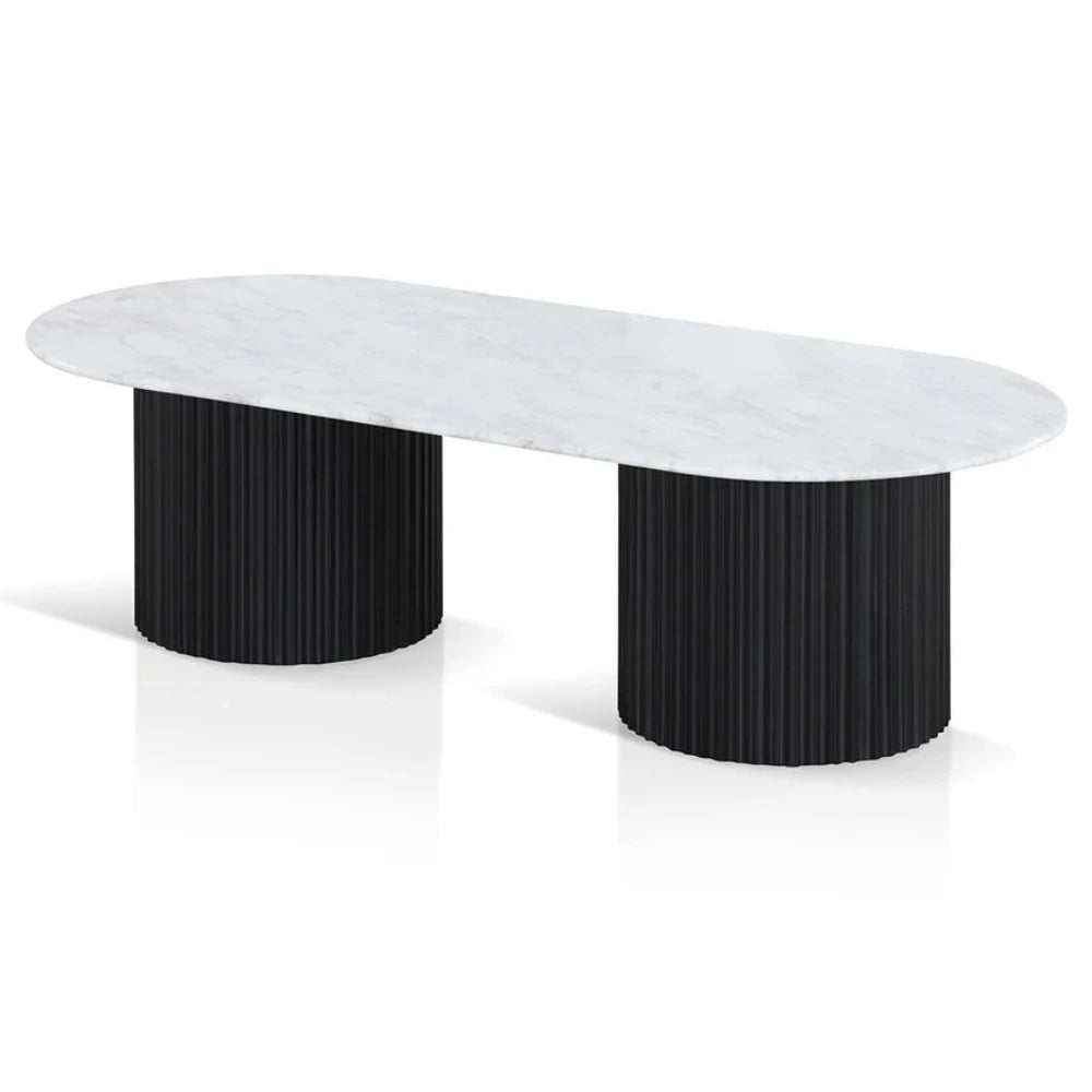 Zylox 1.3m Marble Coffee Table - Black-houeofhyne