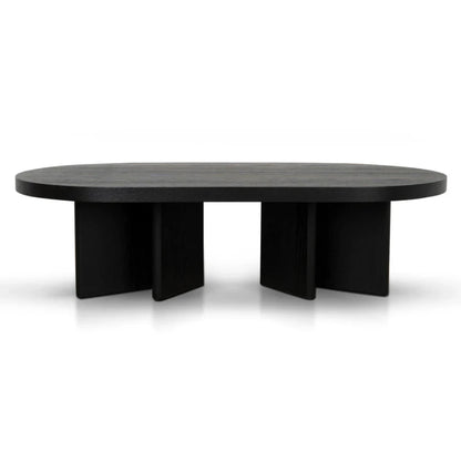 Xylox 1.3m Pill Shape Coffee Table - Textured Espresso Black-houseofhyne