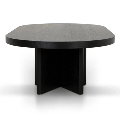 Xylox 1.3m Pill Shape Coffee Table - Textured Espresso Black-houseofhyne