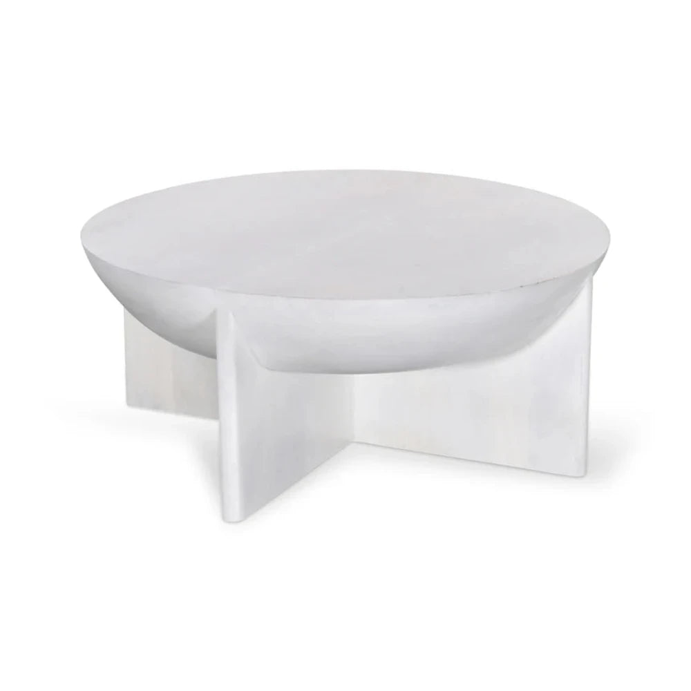 Zylar 90cm Round Coffee Table - Cafe White-houseofhyne