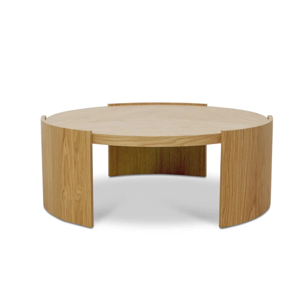 Veltrix 100cm Wooden Round Coffee Table - Natural-houseofhyne