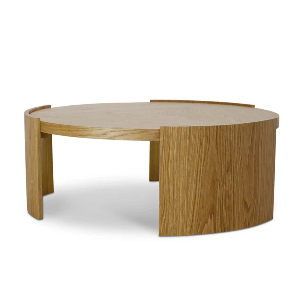 Veltrix 100cm Wooden Round Coffee Table - Natural-houseofhyne