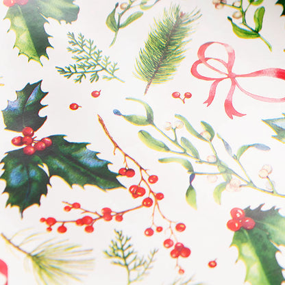 Tzoron Wrapping Paper Traditional Christmas Gloss White x 2