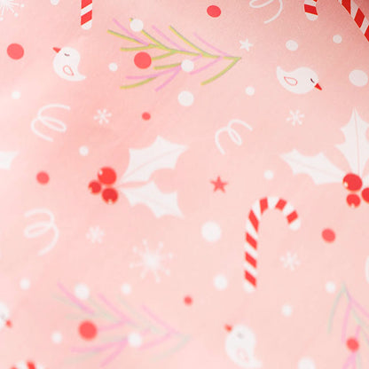 Grivok Wrapping Paper Christmas Holly & Candy Gloss Pink x 2