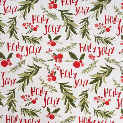 Glorix Wrapping Paper Christmas Holly Jolly Gloss White (50cmx50m) x 2-houseofhyne