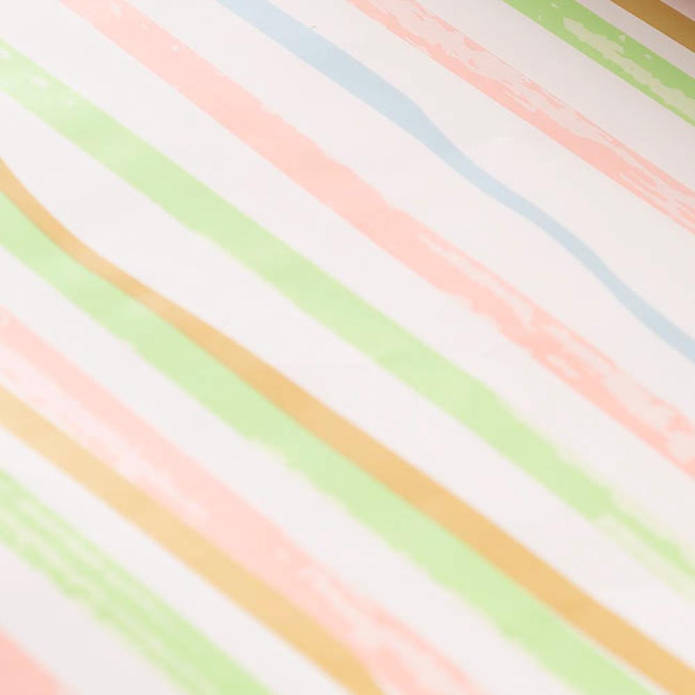 Glornix Wrapping Paper Roll Pastel & Gold Stripes Gloss (50cmx50m)x 2-houseofhyne