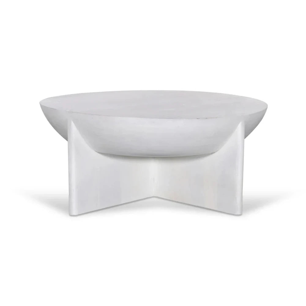 Zylar 90cm Round Coffee Table - Cafe White-houseofhyne