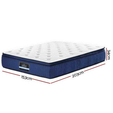 Cool Giselle Bedding Mattress 34cm Gel Memory Foam 7 Zone Queen