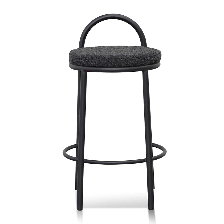 Cosmic 63cm Bar Stool - Black Boucle (Set of 2) - House of Hyne