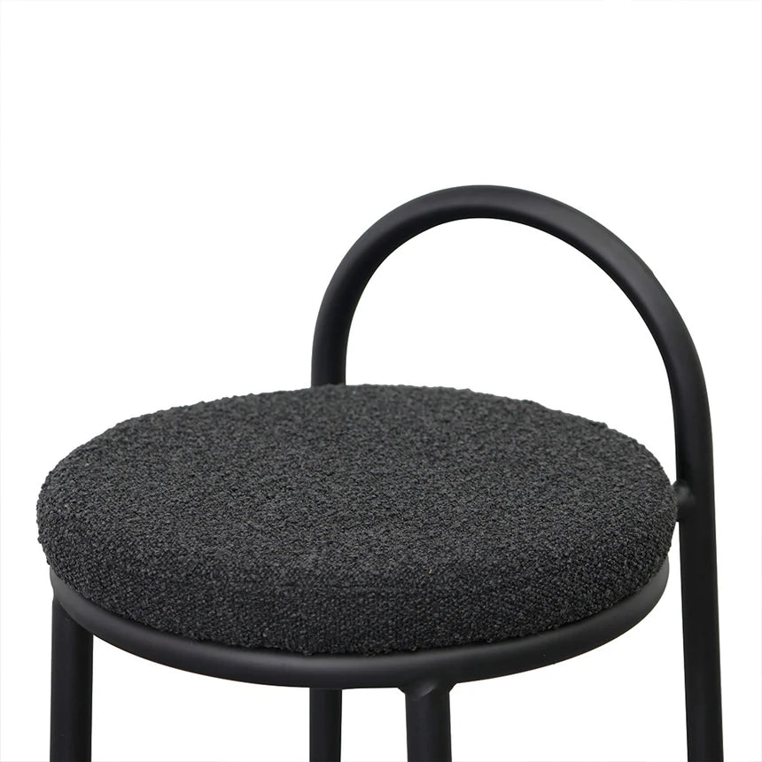 Cosmic 63cm Bar Stool - Black Boucle (Set of 2) - House of Hyne