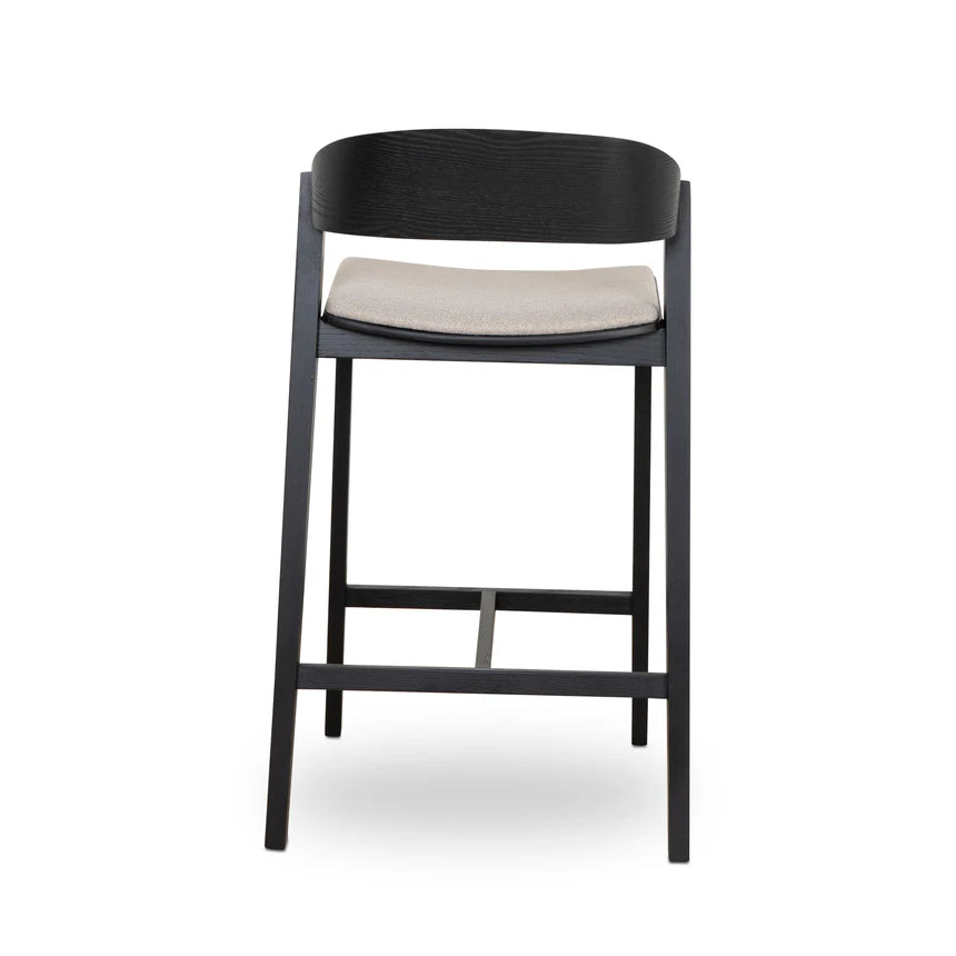 Cosmic Black Bar Stool - Grey Seat - House of Hyne