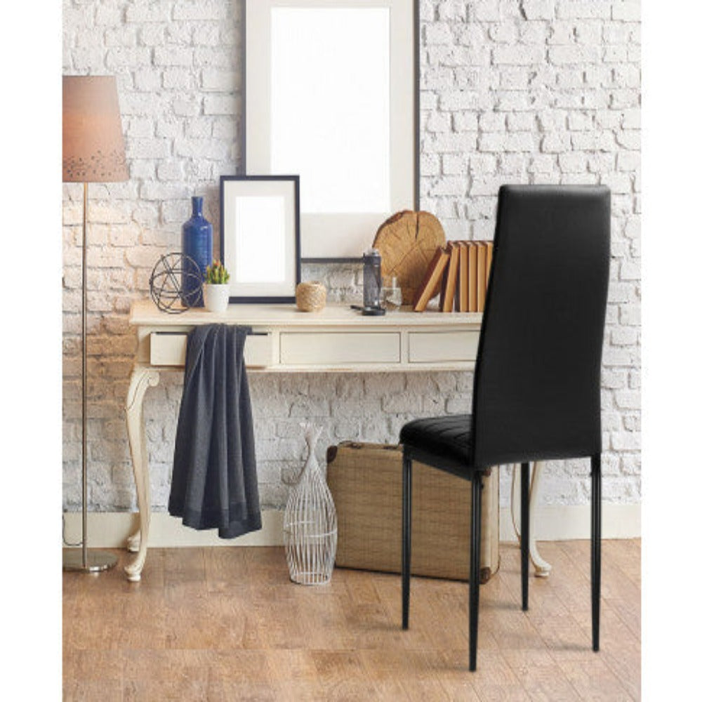 Artiss Dining Chairs Black PU Leather Set of 4 Astra 5