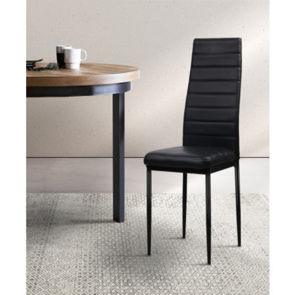 Artiss Dining Chairs Black PU Leather Set of 4 Astra 8