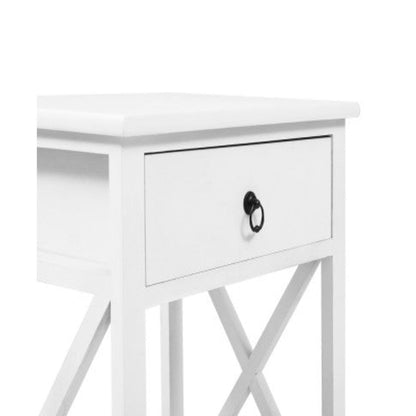 Artiss Bedside Table 1 Drawer with Shelf x2 - EMMA White 4