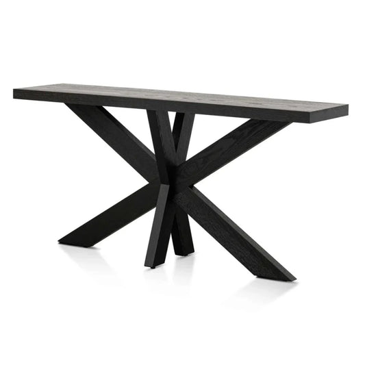 Volnix 1.6m Console Table - Textured Espresso Black-housefhyne