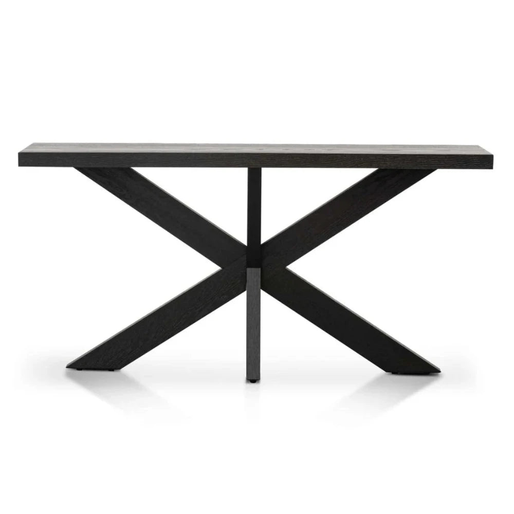 Volnix 1.6m Console Table - Textured Espresso Black-houseofhyne