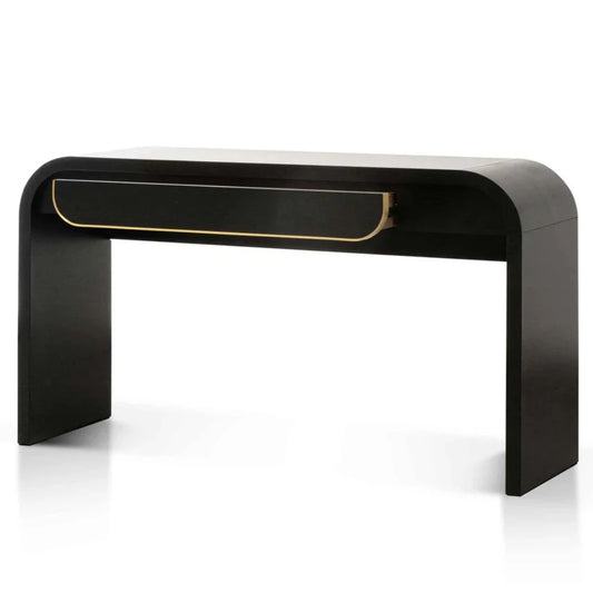 Xyfron 1.4m Console Table - Textured Espresso Black-houseofhyne