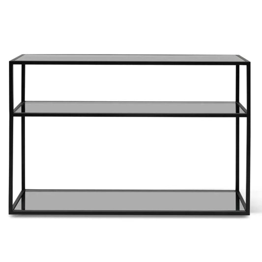 Zyglor 1.2m Grey Glass Console Table - Black Base-houseofhyne