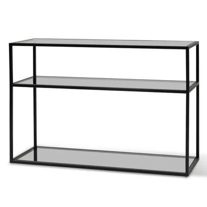 Zyglor 1.2m Grey Glass Console Table - Black Base-houseofhyne