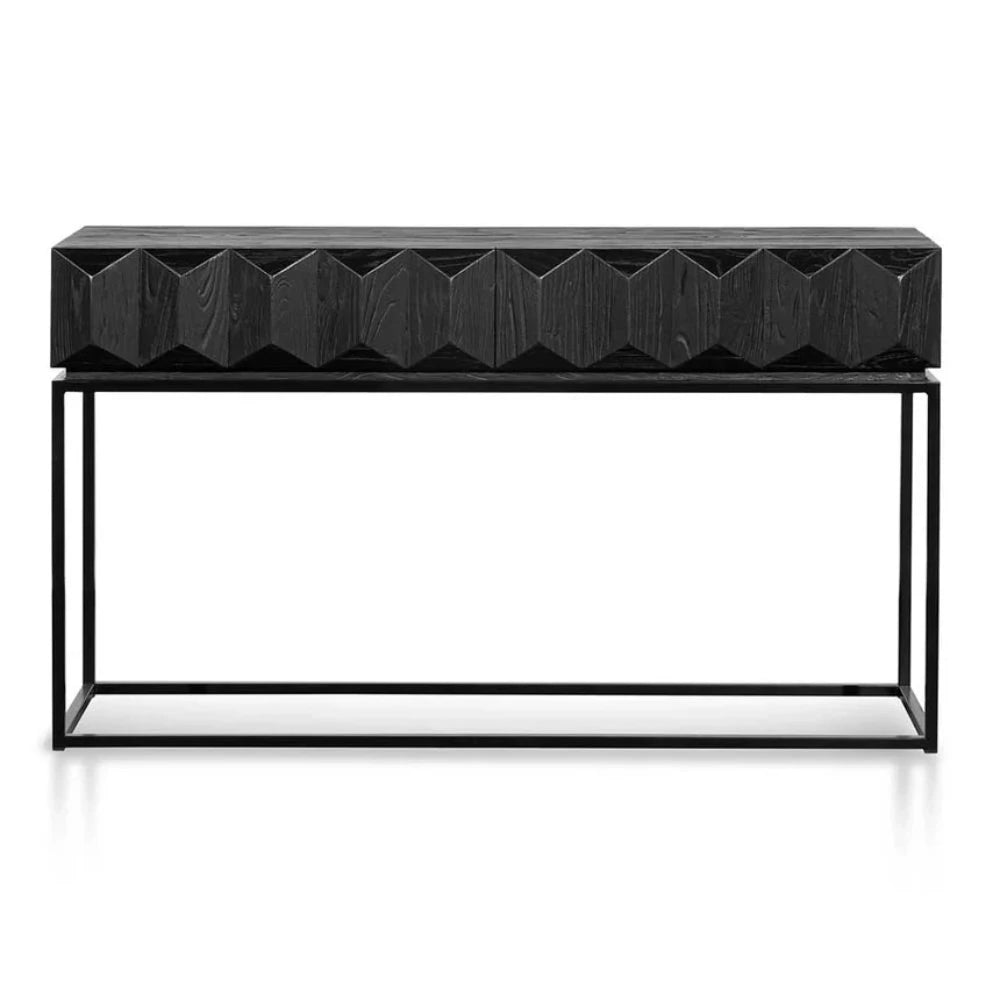 Xynar 140cm Wooden Console Table - Full Black-houseofhyne