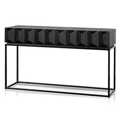 Xynar 140cm Wooden Console Table - Full Black-houseofhyne