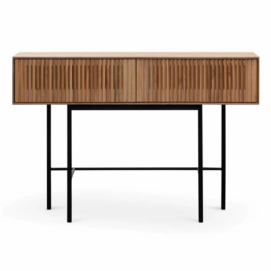 Zorak 120cm Console Table - Natural with Black Legs-houseofhyne