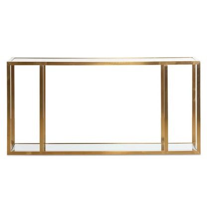 Krylon 1.6m Glass Console Table - Brushed Gold-houseofhyne