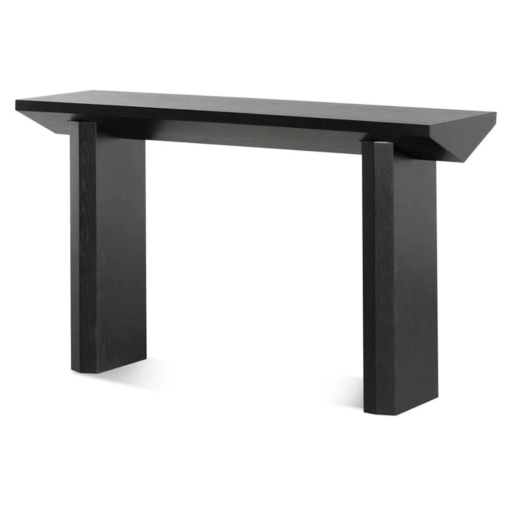 Skarn 1.4m Oak Console Table - Black-houseofhyne