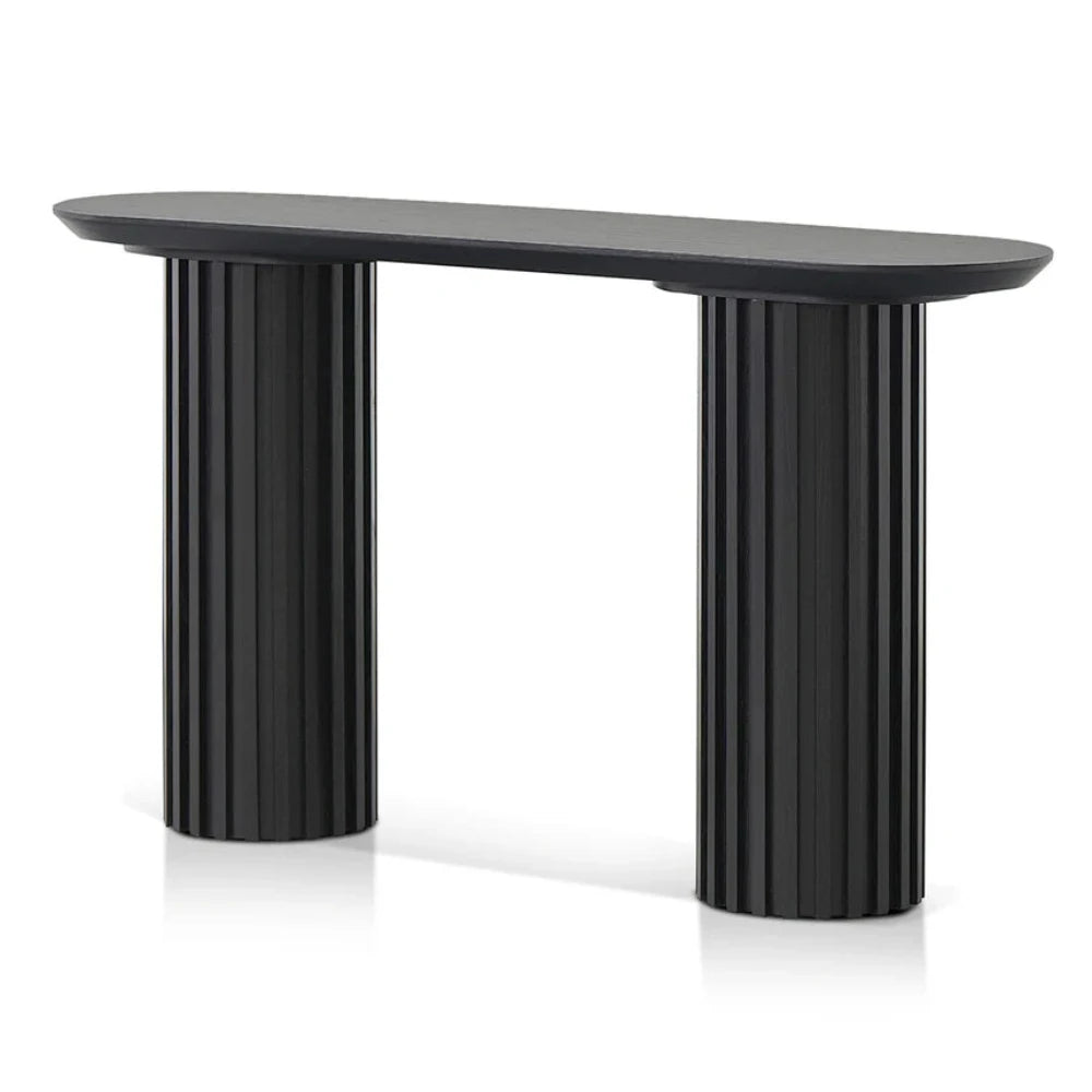 Zevron Console Table - Black Oak-houseofhyne