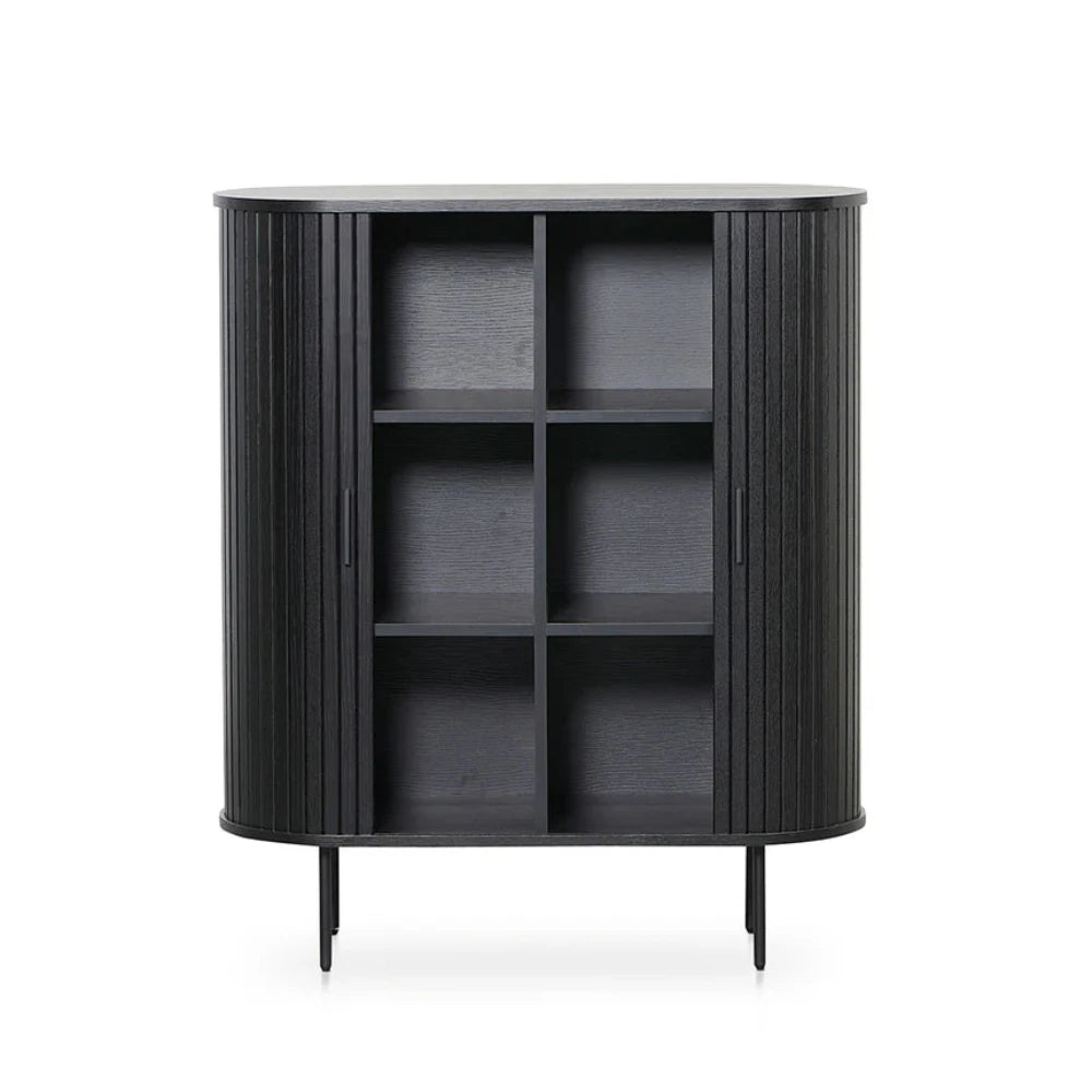 Zornex 1.18 (H) Wooden Storage Cabinet - Full Black-houseofhyne