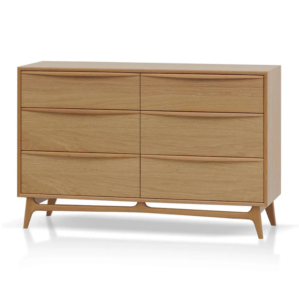 Qelnok 6 Drawer Chest - Natural Oak-houseofhyne