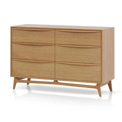 Qelnok 6 Drawer Chest - Natural Oak-houseofhyne