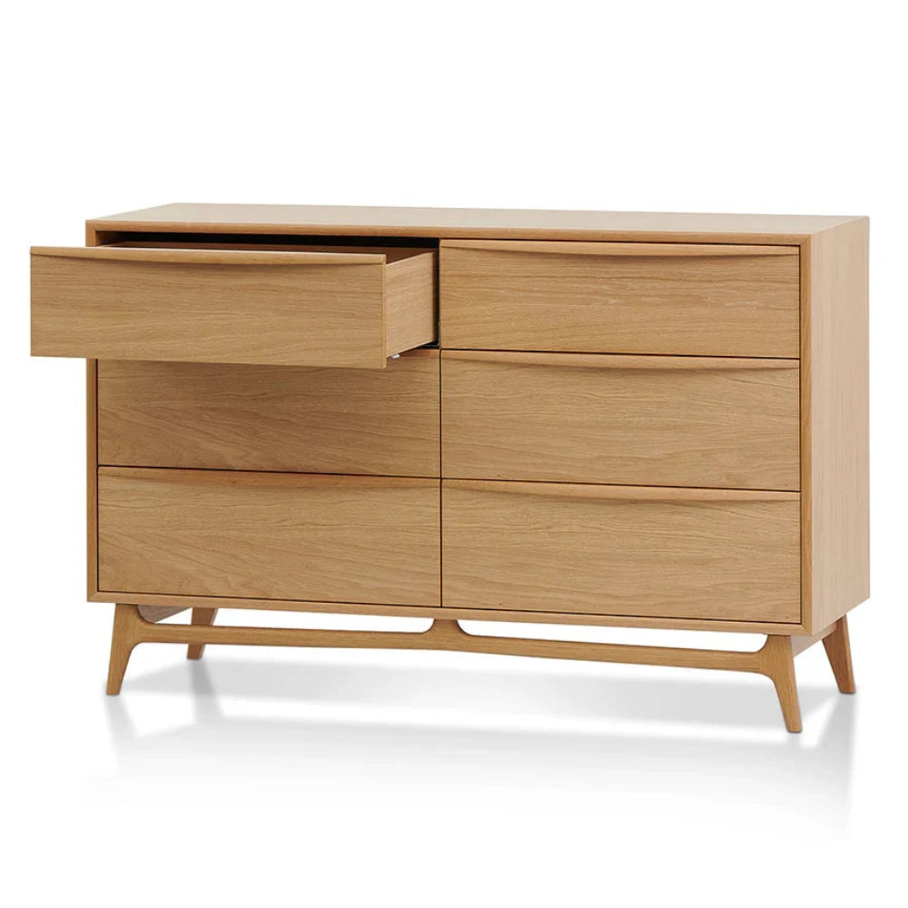 Qelnok 6 Drawer Chest - Natural Oak-houseofhyne