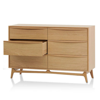 Qelnok 6 Drawer Chest - Natural Oak-houseofhyne