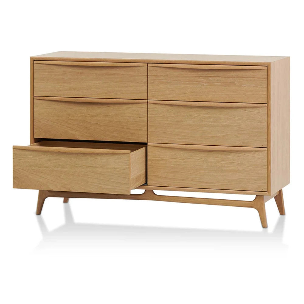 Qelnok 6 Drawer Chest - Natural Oak-houseofhyne