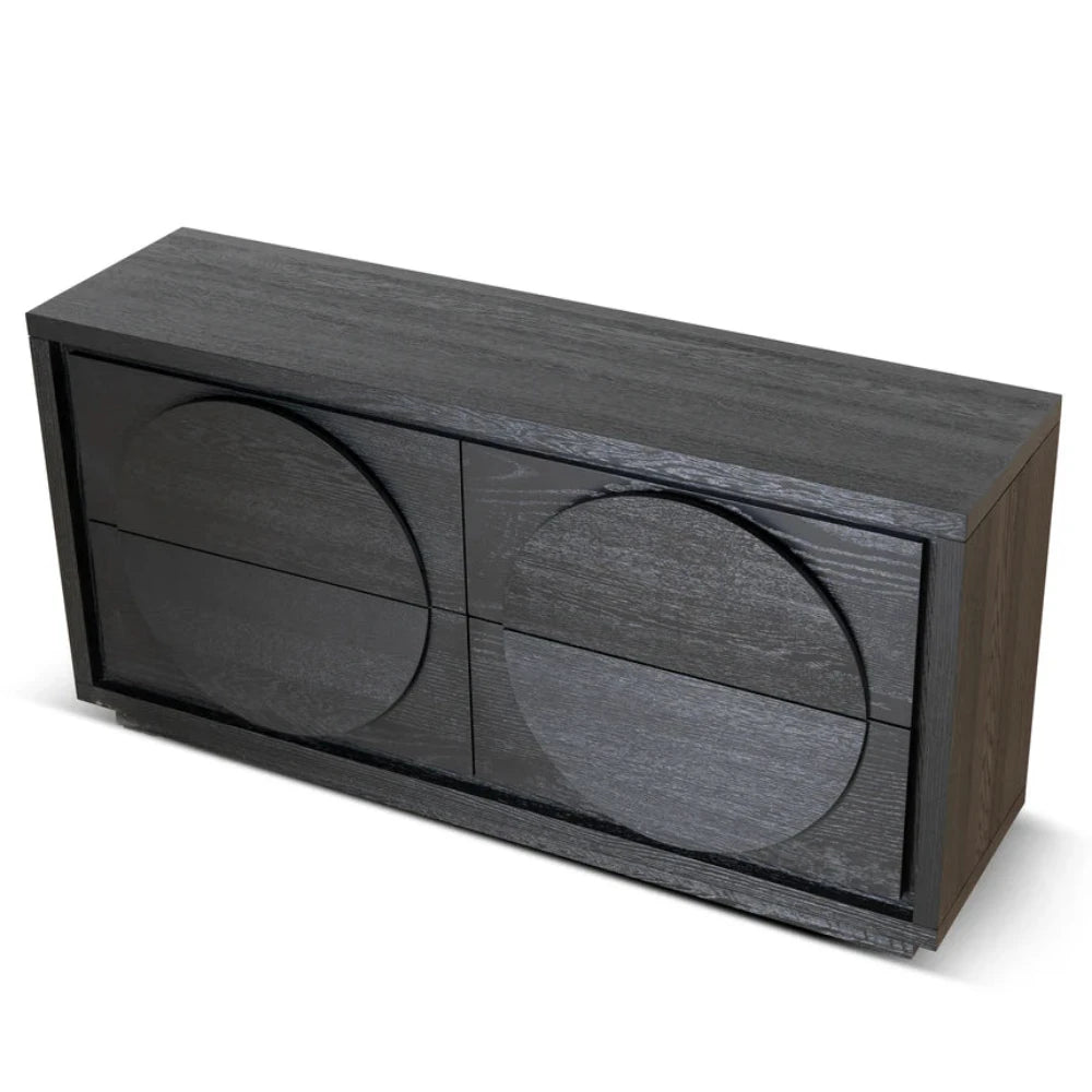 Xarnix 1.6m Dressing Unit - Textured Espresso Black-houseofhyne