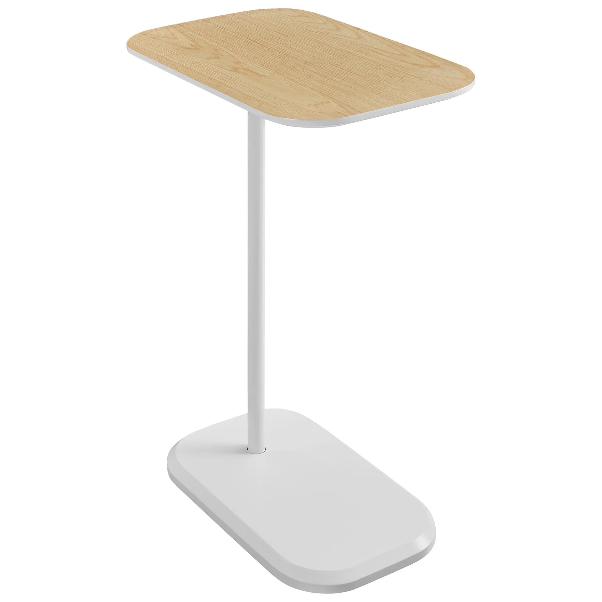 Zylox Deannia Side Table in White and Light Oak - House of Hyne