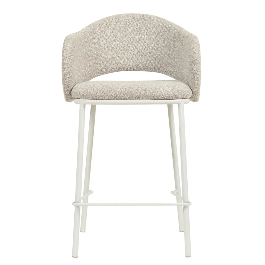 Elegant 65cm White Bar Stool - Clay Grey (Set of 2) - House of Hyne