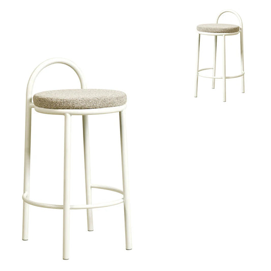 Enchanting 63cm White Frame Bar Stool - Clay Grey (Set of 2) - House of Hyne