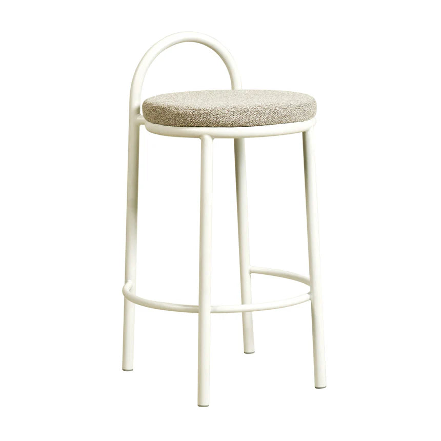 Enchanting 63cm White Frame Bar Stool - Clay Grey (Set of 2) - House of Hyne