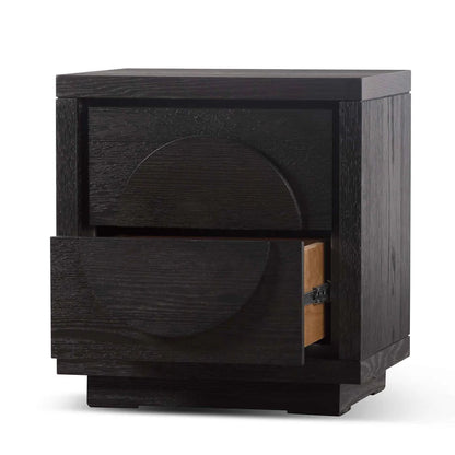 Enigma Bedside Table - Textured Espresso Black - House of Hyne